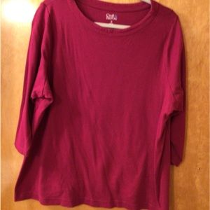 Croft and Barrow shirt. Cotton poly with 3 quarter length sleeves.